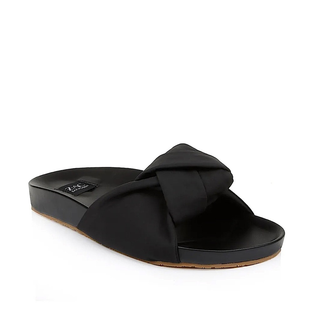 ZAC ZAC POSEN Santana Slide Sandal with Black Fabric Knotted in Black SZ 11
